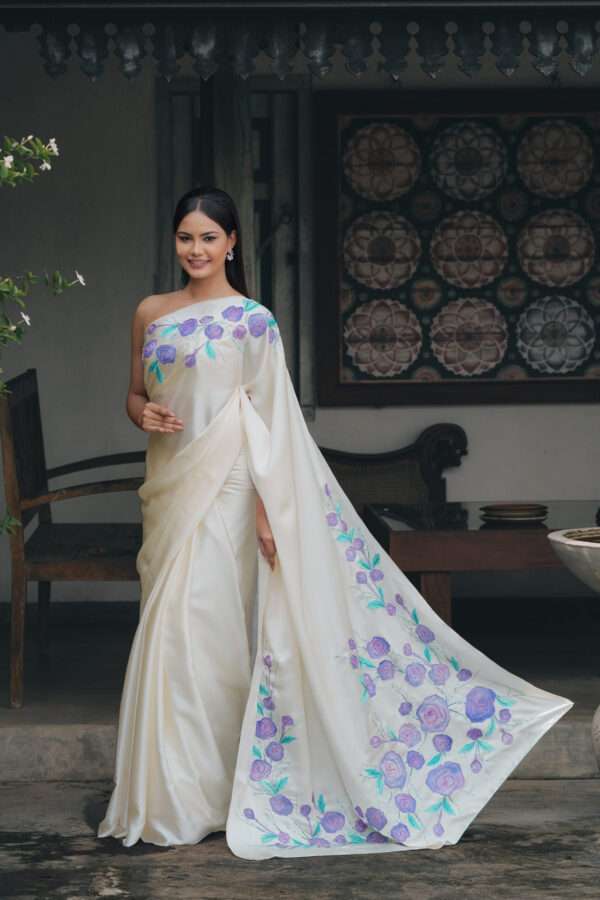Blossom Hand-Painted Saree - Image 3