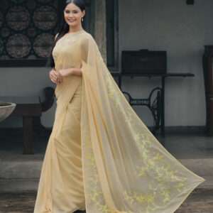 Golden Bloom Saree