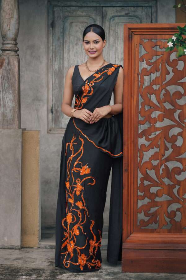 Midnight Ember Saree