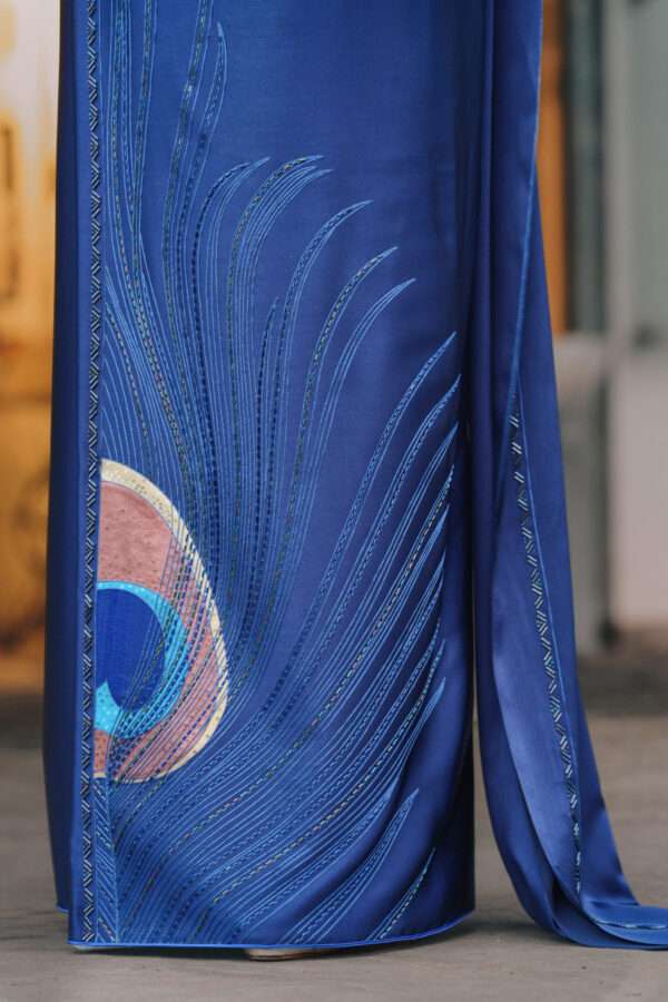 Peacock Feather Kandiyan Saree - Image 2